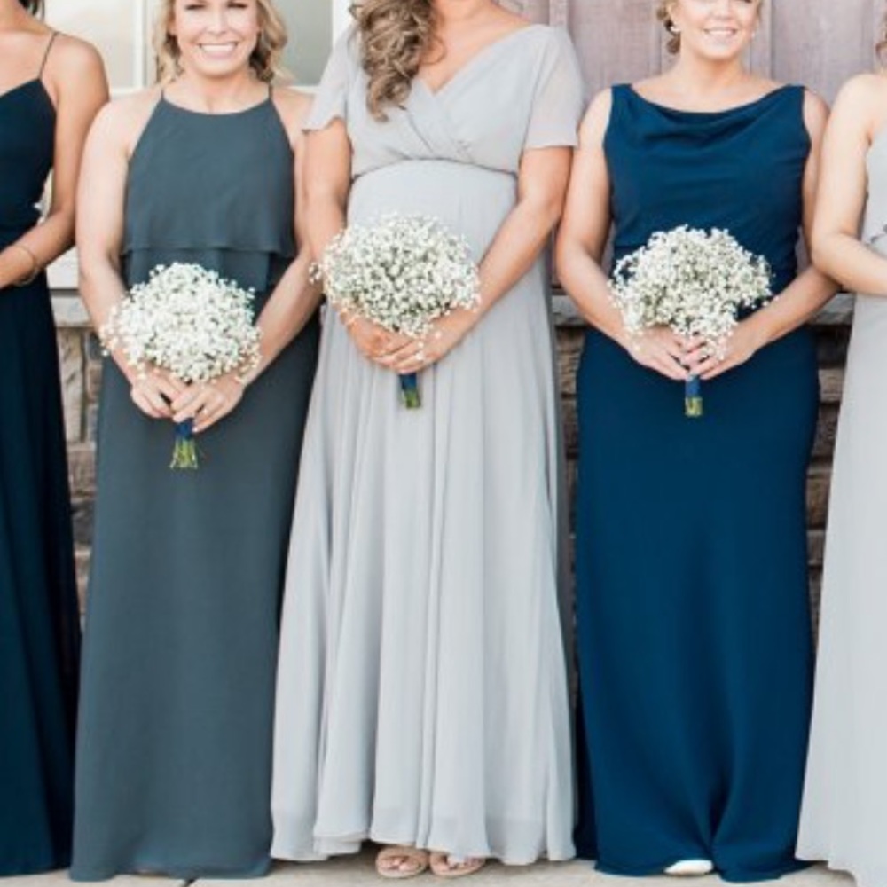 Jenny Yoo Cassie Bridesmaids Dress in Mineral Gray